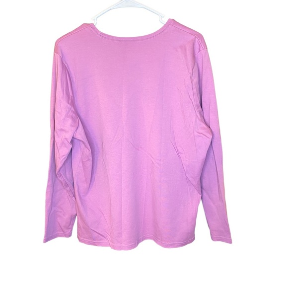 LL Bean long sleeve cotton t-shirt lavender color plus size 1x - Picture 2 of 4